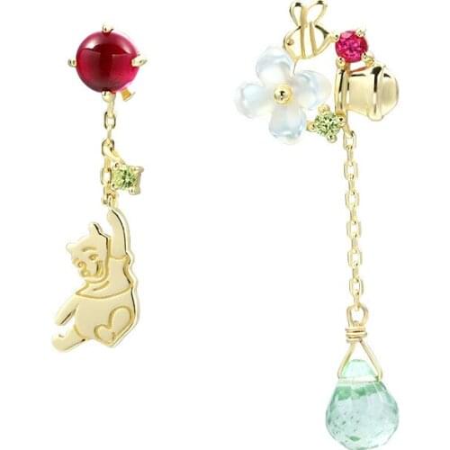 Jewelry fairy cute pet asymmetric bee bear tassel earrings female small jewelry boucle d'oreille pendientes earring