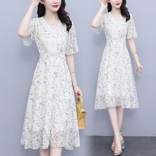 Women v-neck 2021 summer cute dress plus size M-4XL XXXL 3XL XXXXL party Cocktail loose blouses blusas slim Casual holiday dress