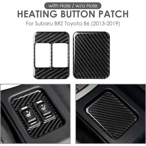 1pc Carbon Fiber Seat Heating Button Sticker Trim Cover Car Modification Parts Decoration for Toyota 86 Subaru BRZ 2013-2019