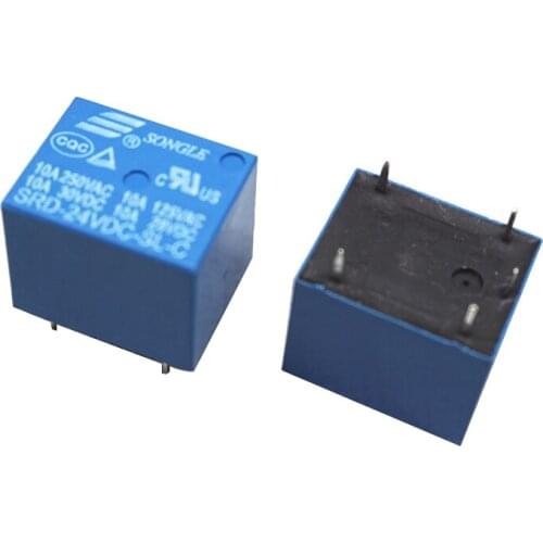10PCS SRD-24VDC-SL-C SRD-24VDC T74 24V 10A DIP-5PIN SONGLE RELAY New original Free shipping