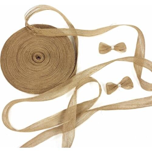 10 yards Nature Jute Burlap Ribbon Wedding Decorations Rustic Flower Bottle Ribbon Christmas Festival Party DIY Handwork Crafts