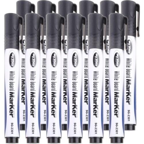 12Pcs Erasable Thick Head Refillable Non Toxic Liquid Ink Whiteboard Marker Pen K92C