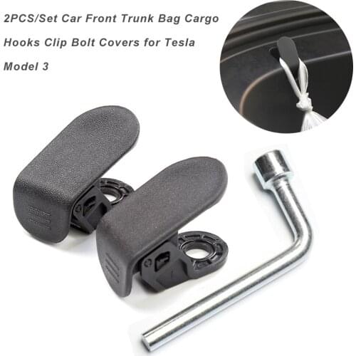 2PCS/Set Car Frunk Hooks Clip Bolt Covers Front Trunk Bag Cargo Hooks Cover for Tesla Model 3