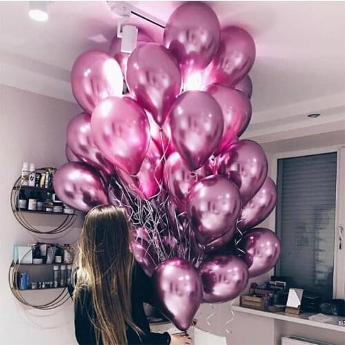 20pcs 10inch Flashing Metal Color Latex Balloons Pearl Chrome Metallic Helium Globos Birthday Party Wedding Decoration Air Balls