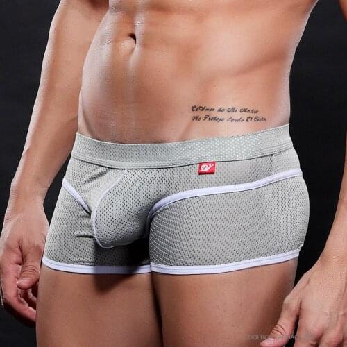 2017 Fashion Mens Underwear Mesh Boxers Brand New Men Underwear Shorts Male Mens Boxer Short Gay Sexy Underwear Underpants