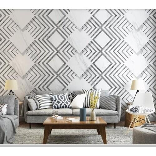 Papel de parede Marble geometric 3D stereo black and white lattice wallpaper,living room tv wall bedroom wall papers home decor