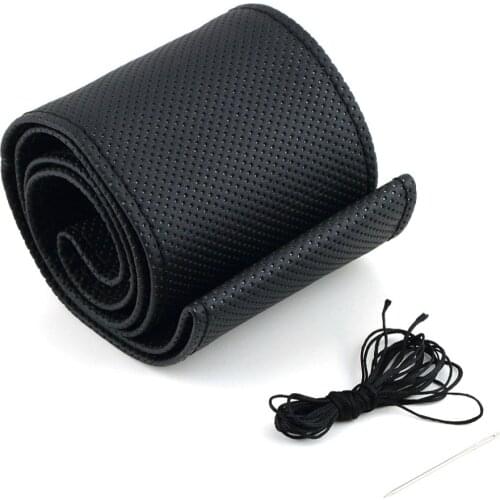 4 Color DIY Texture Soft Auto Car Steering Wheel Cover with Needles and Thread Artificial Leather Car Covers Hot Car-styling