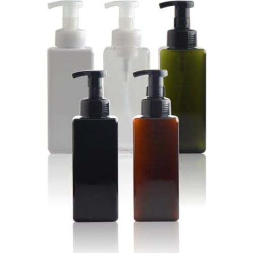 4pc 650ml white black brown Square foam pump bottles travel empty foaming container cosmetic packaging plastic foam Pump bottle
