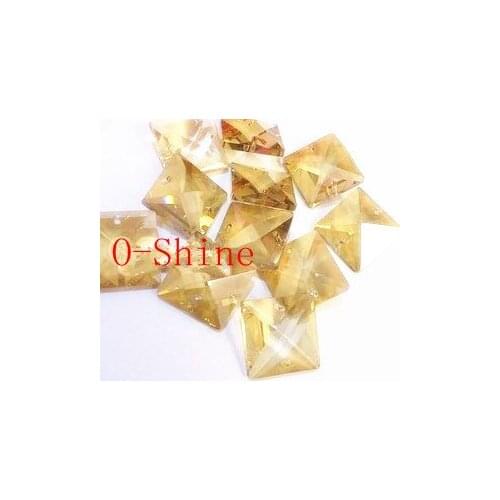 480pcs 22*22MM CHAMPAGNE GLASS CRYSTAL CHANDELIER SQUAR BEADS PRISMS