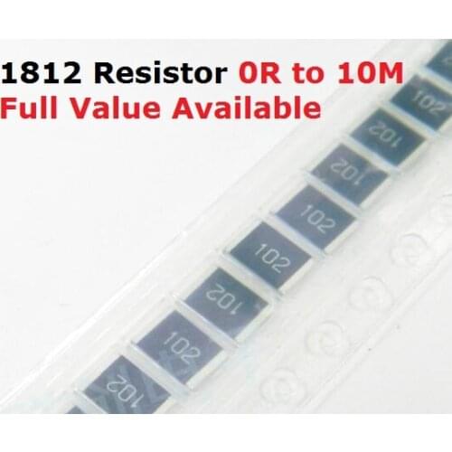 50PCS/lot SMD Chip Resistor 1812 43R/47R/51R/56R/62R 5% Resistance 43/47/51/56/62/Ohm Resistors K Free Shipping