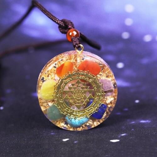 7 Chakra Orgonite Pendant Reiki Healing Necklace Energy Necklace Yoga Jewelry For Women Men Jewelry