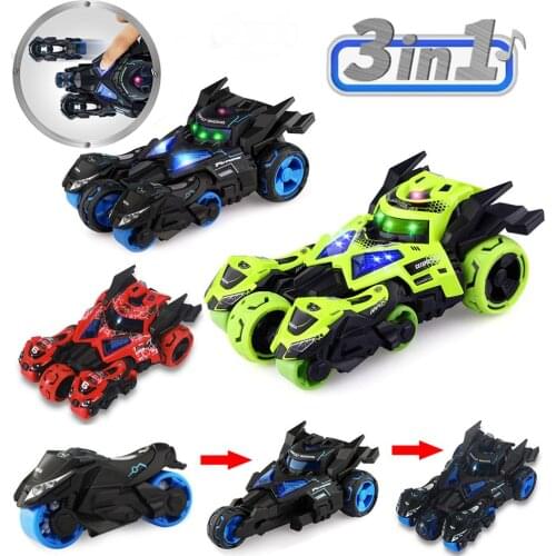 Car Toy 3 In 1 Pull Back Car Toy Ejector Alloy Pull Back Chariot Light Music Catapult Motorcycle Toy Car