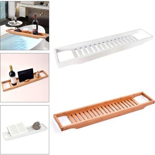 Bamboo Bathtub Tray Bathroom Shower Organizer Home SPA Wooden Storage Rack for Book Wine Holder Tub Bath Table Accessories