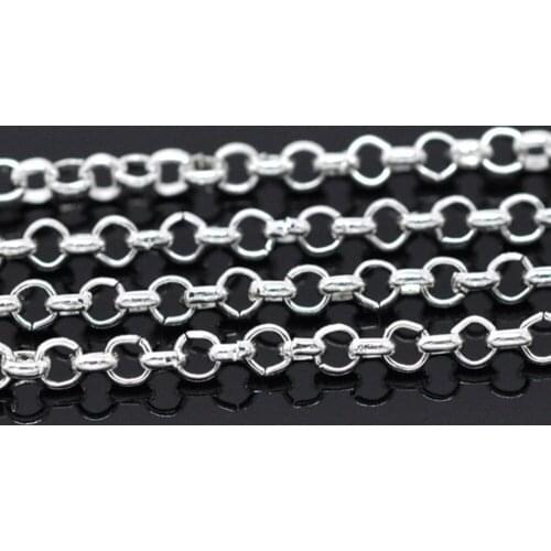 DoreenBeads Silver Plated Link-Opened Chain Findings 2.5x0.5mm,1M