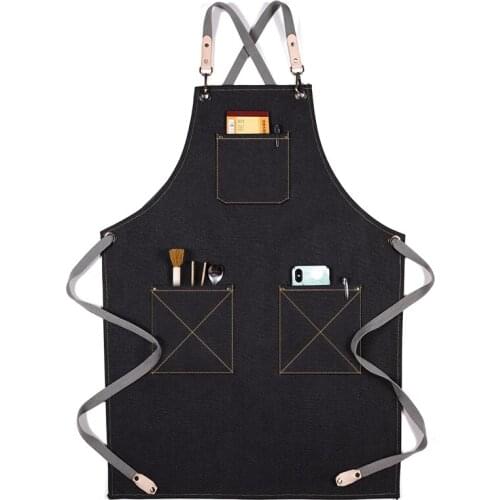 Florist apron custom logo Korean printing embroidery barista milk tea baking catering cotton canvas overalls