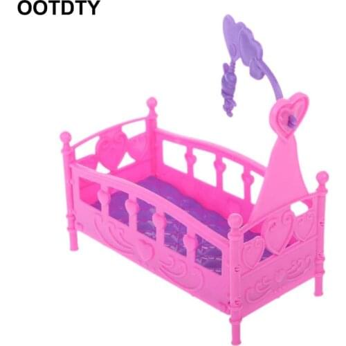 Rocking Cradle Bed Doll House Toy Furniture For Kelly Barbie Doll Accessories Girls Toy Gift Baby Shower Gift Girls Toy