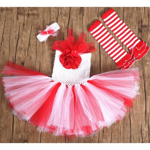 Christmas Elf Sets Girls Europe And America Tutu Dress Stockings For Baby Children Festival Party Princess Dress Cosplay Costume