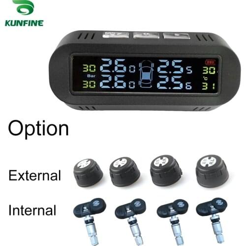 HUB Smart Car TPMS Tyre Pressure Monitoring System Solar Energy TPMS Digital LCD Display Auto Security Alarm Systems With 4 Sens