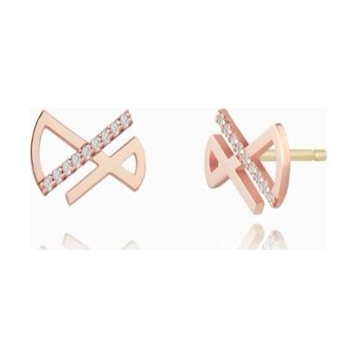 Korean TV show Xin Ruien the same earring ornament Zircon Earrings are simple and versatile