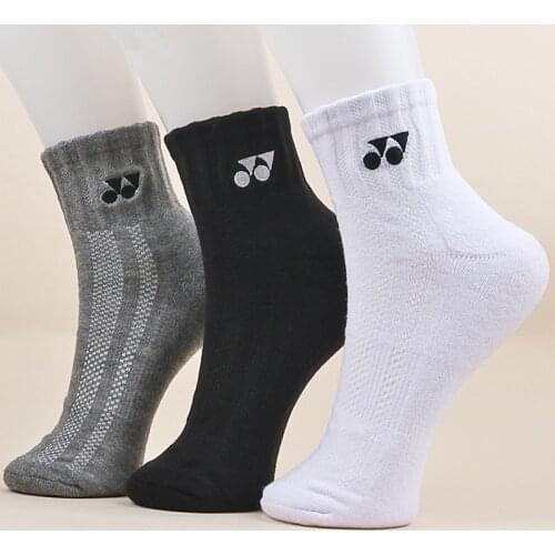 3 Pairs Thick Towel Bottom Socks for Badminton Runing marathon Basketball Sport Men Sock Sweat-absorbent Deodorant Black Gray