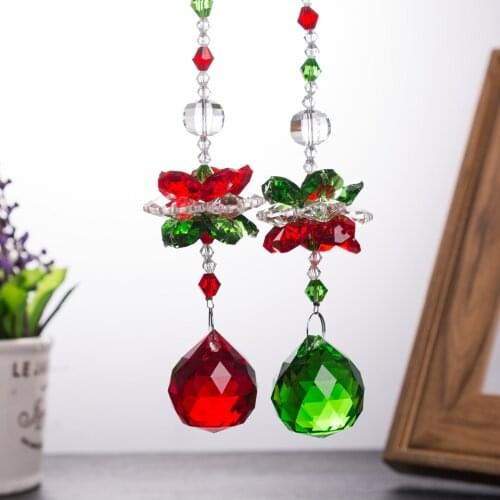 2019 New Fashion Lotus Window Hanging Chandelier Crystal Ball Prisms Chakra Suncatcher Living Room Decoration Accessories