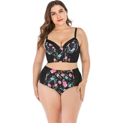 2021 New Women High Waist Bikini Swimsuits 5XL Plus Size Brazilian Bathing Suit African Print Biquini Two Piece Swimwear Female
