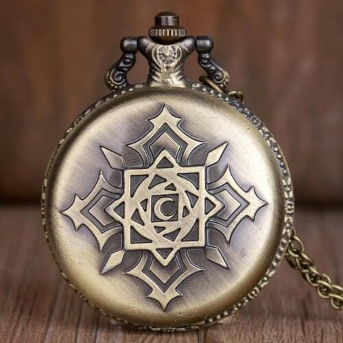 New Antique Steampunk Pocket Watch Vintage Vampire Hollow Quartz Pocket Watch Necklace Chain Pendant Clock Mens Women Best Gift