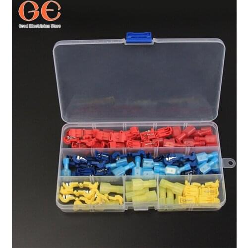 New 240pcs Quick Splice Wire Cable Connectors Terminals /quick connect wire Crimp Scotch Lock Electrical Kit Tool Set T-shape