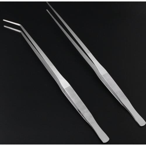 2pcs 48 CM Stainless Steel Straight Tweezers And Curved Tip Tweezers Aquarium Tank Aquatic Plant Tongs Tweezers Tools