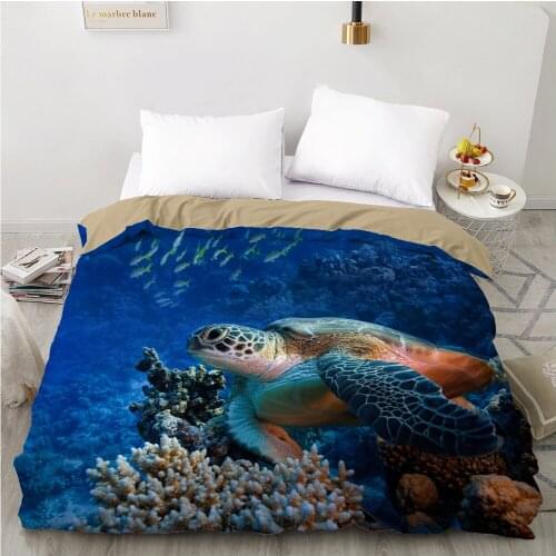 3D Duvet cover Quilt/Blanket/Comfortable Case Luxury Bedding 135 140x200 150x200 200x220 for Home Animal dolphin sea turtle