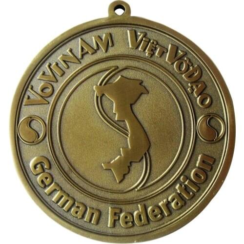 Custom Gold Plated Promotion Gift Modeling Union Medal Meallion with Ribbon k20066