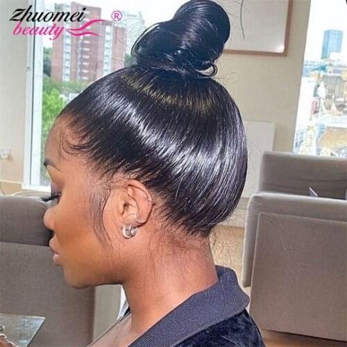 Glueless 360 Full Lace Wig Human Hair Bone Straight Human Hair Wig 28 Inch Lace Front Wig Pre Plucked Brazilian Wigs For Women