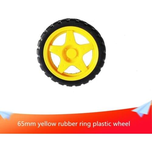 65mm Rubber Ring Plastic Wheel for 2WD/4WD Car Chassis Tire RC Toy Smart Car Tyre and TT Motor Remote Control Robot Model Toy