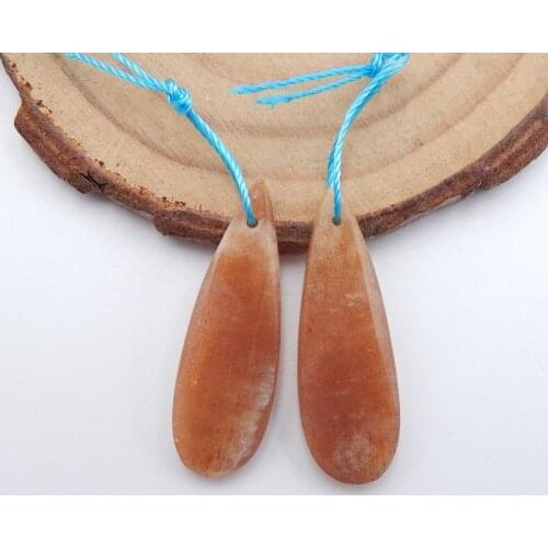 Natural Sun Stone Gemstone Earring beads,Charms Women earrings accessories for making Gift Gem Customized,30x10x5mm 4.4g