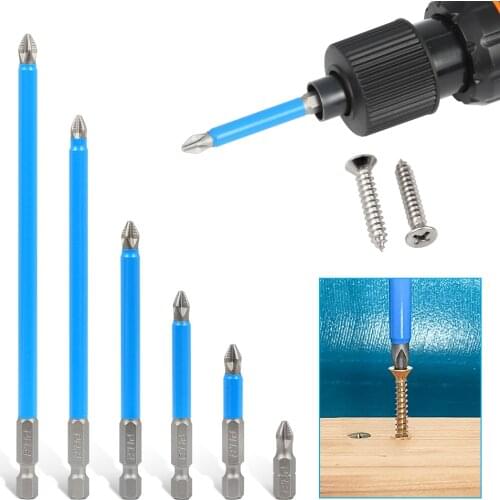 1 pc 1/4" Hex Shank Fits Magnetic PH2 Long Reach Electric ARC Screwdriver Bits Exactness Single Phillips Cross Head Tool