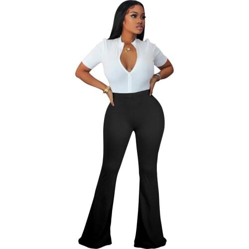 Sexy Bodycon Flare Pants Fall Outfits 2021 Trendy Clothes for Women High Waist Trousers Night Clubwear Bell Bottom Pants