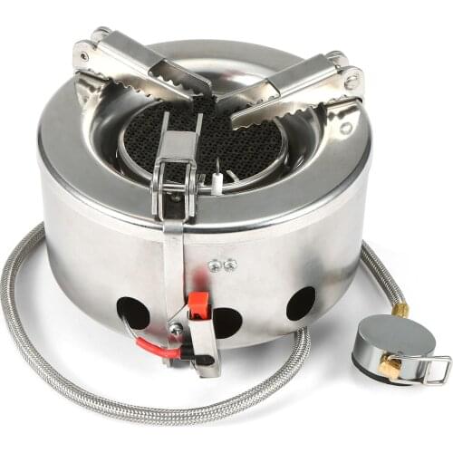 Camping Gas Stove Burner Windproof Foldable Backpacking Hiking Outdoor Cooking Stove with Piezo Ignition