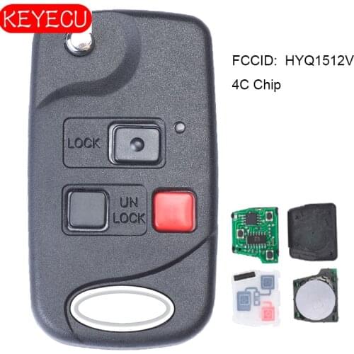 KEYECU Replacement Flip Remote Key Fob for Lexus LX470 1998 1999 2000 2002 FCC: HYQ1512V 4C