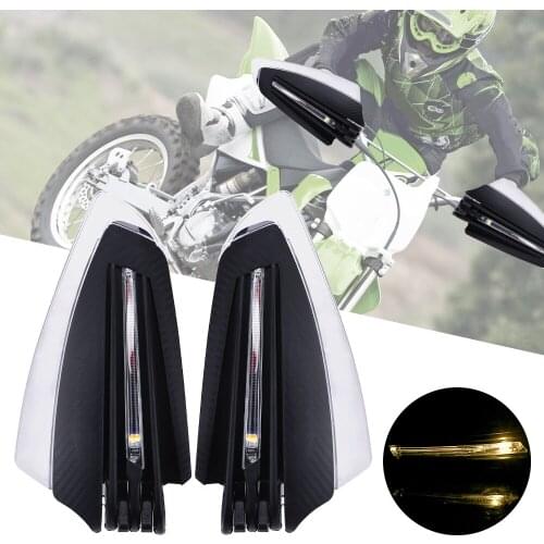 1 Pair Motorcycle LED Hand Guard Shield Hand Guards Windproof Universal with Turn Signal Light 22mm 7/8 Protective Gear Parts