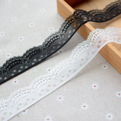 1M Lace Trim Ribbon 3CM Wedding Dress Applique Sewing Accessories Trimmings Black White Lace Fabric For Dresses dentelle EQ25