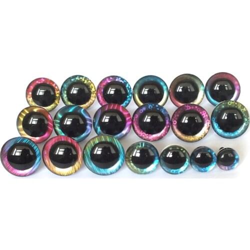 20pcs/lot 12-25mm New Rainbow Glitter Toy Eyes safety toy eyes amigurumi