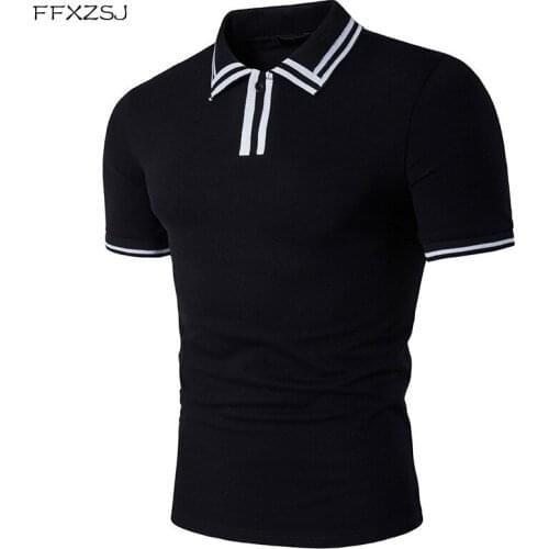 2018New Summer Mens Short Sleeve Polo Shirt Mens Fashion Breathable Polo Shirt Short- Slim Fit Men Business Casual Polo Shirts