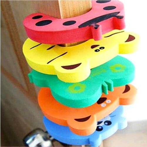 5/10pcs/Set Children Safety Cartoon Door Clamp Pinch Hand Security Stopper Cute Animal Baby Safety Door Stopper Clip Security