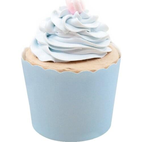 50PCS Pure Color Light Blue Yellow Purple Paper Cupcake Liner Baking tool Muffin Cup Case Tray Cake Mold wedding birthday party