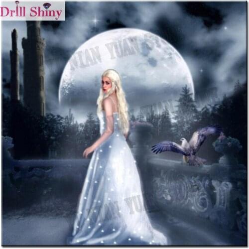 5D Diy Diamond Painting 3D Diamond Embroidery Cross-stitch Fairy Elf Wall Stickers moon picture art Diamond Mosaic Crafts decor