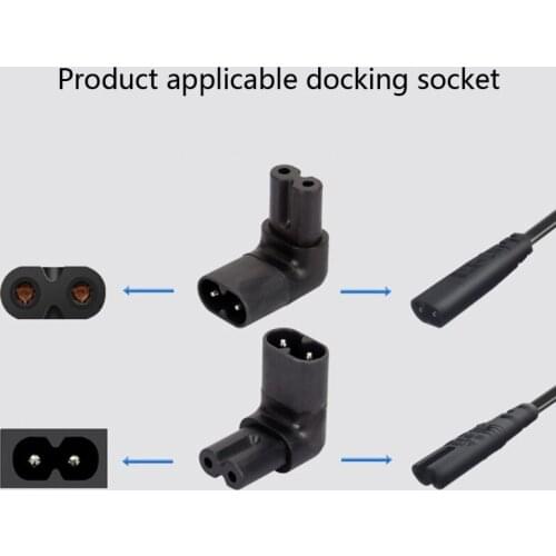 IEC320 C7 To C8 90 Degree Right Angle AC Power Adapter 2 Prong Angle Adapter 97QB