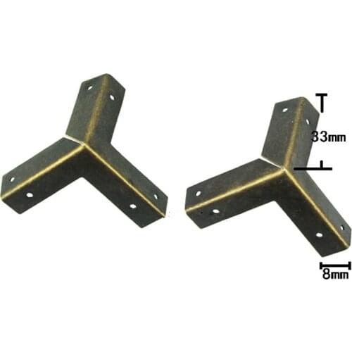 Antique Bronze Tone Wooden Jewelry Box Coner Wine Box Protector Furniture Hardware Cover Triangle Corners 33mm 8Pcs Hardware