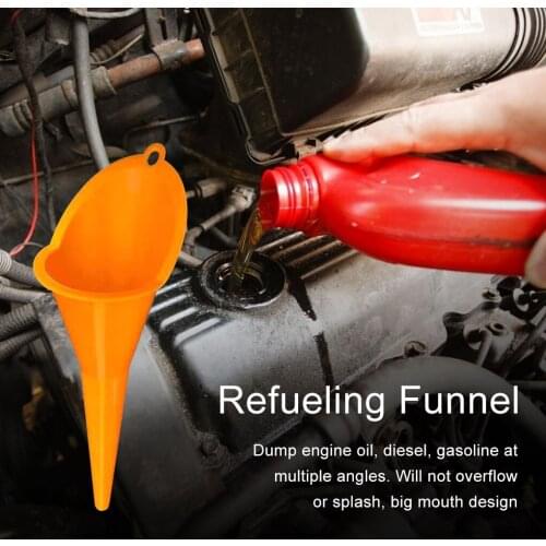 Car Funnel Long Mouth Splash-proof Plastic Washable Refueling Oil Spout Filling Accessory