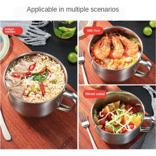 1 PCS Large Instant Noodle Bowls with Handle Food Container Rice Bowl Soup Bowls Student Childrens Cutlery