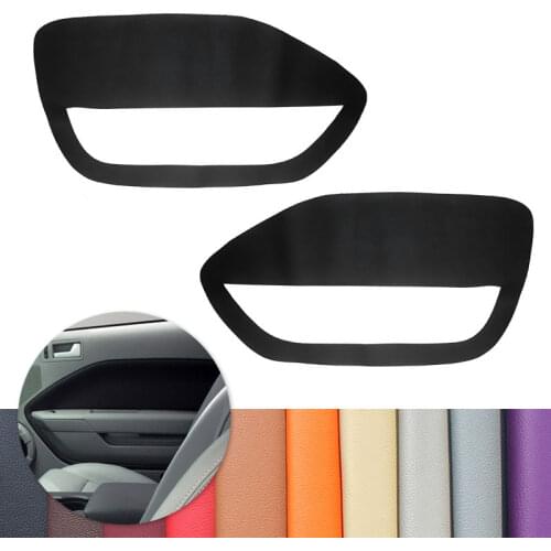 For Ford Mustang 2005 2006 2007 2008 2009 2pcs Car Interior Front Door Handle Panel Microfiber Leather Cover Decor